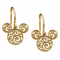 Disney Arribas Earrings - Mickey Mouse Filigree Icon - Gold