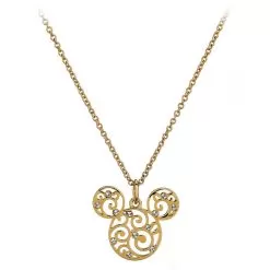Disney Arribas Necklace - Mickey Mouse Filigree Icon - Gold