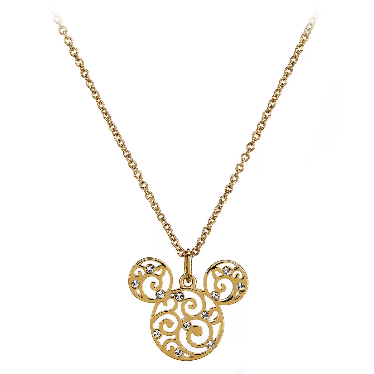 Disney Arribas Necklace - Mickey Mouse Filigree Icon - Gold 1 Disney Arribas Necklace - Mickey Mouse Filigree Icon - Gold