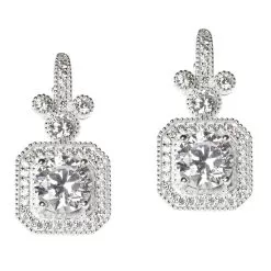 Disney Rebecca Hook Earrings - Mickey Mouse Square Pavé