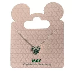 Disney Birthstone Necklace - Minnie Mouse Icon - Silver