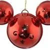 Disney Mickey Ears Icon Ornament - Mickey Mouse Metal Bell - Red