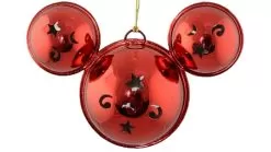 Disney Mickey Ears Icon Ornament - Mickey Mouse Metal Bell - Red