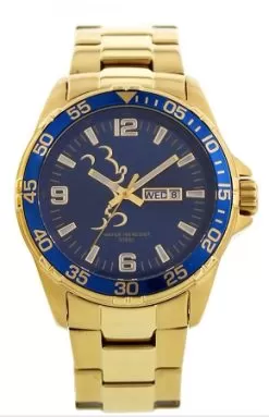 Disney Wrist Watch For Men - Mickey Mouse Gold Link By Sutton