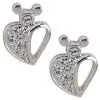 Disney Arribas Earrings - Swarovski Crystal Heart Mickey Mouse