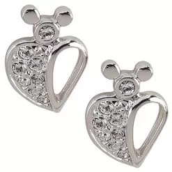Disney Arribas Earrings - Swarovski Crystal Heart Mickey Mouse