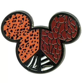 Disney Pin- Mickey Mouse Icon - Animal Print Peace Sign 1 Disney Pin- Mickey Mouse Icon - Animal Print Peace Sign