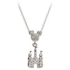 Disney Necklace - Mickey Mouse Crystal Cinderella Castle Dangle