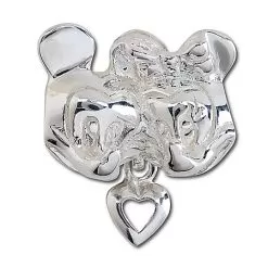 Disney Chamilia Charm - Sterling Silver Minnie And Mickey Mouse Heart