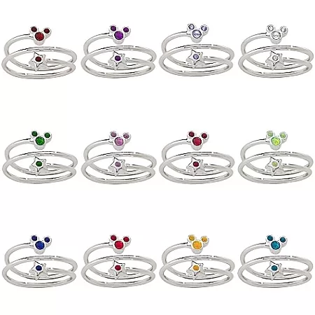 Disney Birthstone Ring - Star And Mickey Mouse - Silver 1 Disney Birthstone Ring - Star And Mickey Mouse - Silver