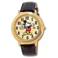 Disney Wrist Watch - Jumbo Classic Mickey Mouse -- Brown/Gold