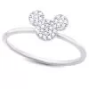 Disney Crislu Ring - Mickey Mouse Icon - Platinum And Rose Gold