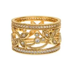 Disney Rebecca Hook Ring - Mickey Mouse Floral - Gold