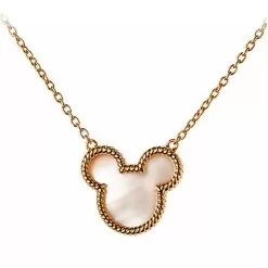 Disney Rebecca Hook Necklace - Mickey Mouse Roped Icon - Gold