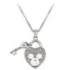 Disney Arribas Necklace - Mickey Mouse Heart And Key - Crystal