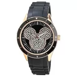 Disney Wrist Watch - Silicon Mickey Mouse Icon - Black And Gold