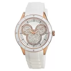 Disney Wrist Watch - Silicon Mickey Mouse Icon - White And Gold