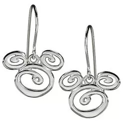 Disney Earrings - Silver Swirl Mickey Mouse Icon