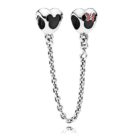 Disney Pandora Charm - Mickey And Minnie Mouse Safety Chain 1 Disney Pandora Charm - Mickey And Minnie Mouse Safety Chain
