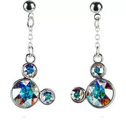 Disney Dangle Earrings - Crystal Mickey Mouse Icon - Clear