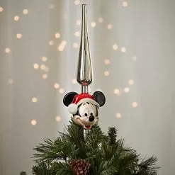 Disney Tree Topper - Santa Mickey Mouse - Glass