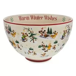 Disney Serving Bowl - Happy Holidays - Santa Mickey Mouse & Friends
