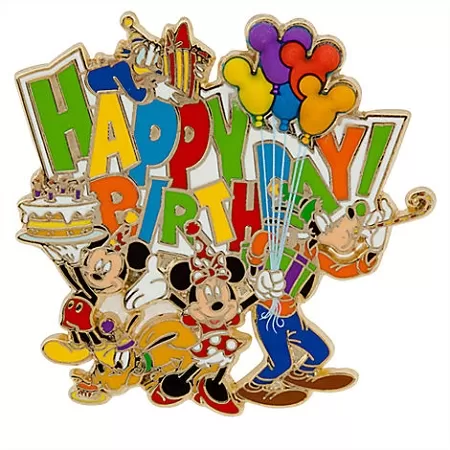 Disney Happy Birthday Pin - Mickey Mouse And Friends 1 Disney Happy Birthday Pin - Mickey Mouse And Friends