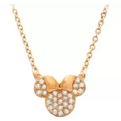 Disney CRISLU Necklace - Minnie Mouse Icon - Rose Gold