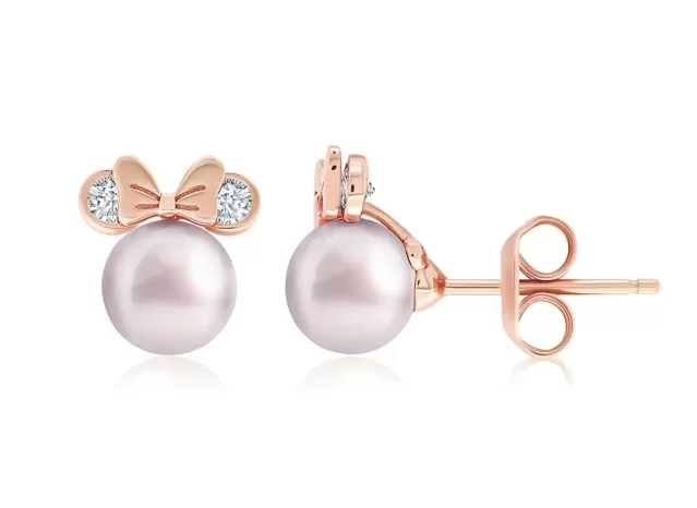 Disney Crislu Earrings - Minnie Mouse Icon Pearl 1 Disney Crislu Earrings - Minnie Mouse Icon Pearl