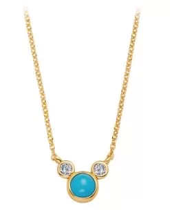 Disney Crislu Necklace - Mickey Mouse Icon Turquoise