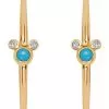 Disney Crislu Hoop Earrings - Mickey Mouse Icon Turquoise