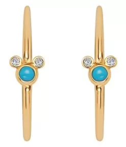 Disney Crislu Hoop Earrings - Mickey Mouse Icon Turquoise