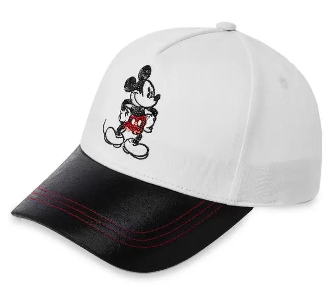Disney Hat - Baseball Cap - Mickey Mouse Sequined - Black & White 1 Disney Hat - Baseball Cap - Mickey Mouse Sequined - Black & White