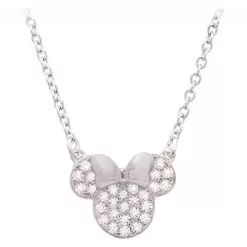 Disney CRISLU Necklace - Minnie Mouse Icon - Platinum