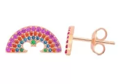 Disney Crislu Earrings - Rainbow Mickey Mouse - Rose Gold