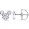 Disney Crislu Earrings For Kids - Mickey Mouse Stud - Color Choice