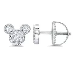 Disney Crislu Earrings For Kids - Mickey Mouse Stud - Color Choice