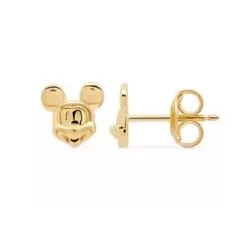 Disney Crislu Earrings - Mickey Mouse Face - Platinum Or Gold
