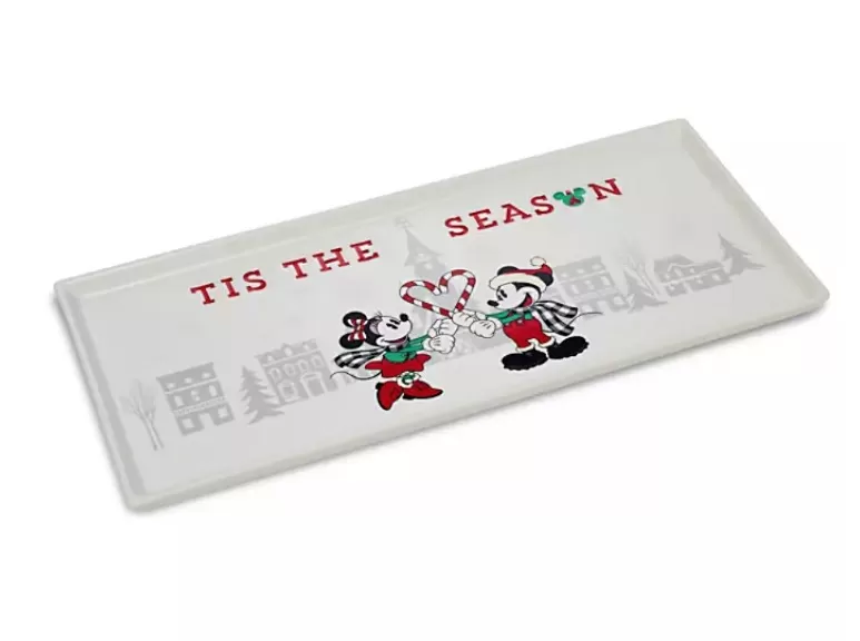 Disney Holiday Platter - Mickey And Minnie Mouse - Rectangular 1 Disney Holiday Platter - Mickey And Minnie Mouse - Rectangular