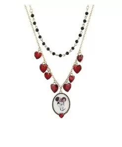 Disney Necklace - Dots And Dashes - Minnie Mouse Cameo - Layered