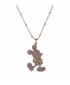 Disney Rebecca Hook Necklace - Mickey Mouse Silhouette - Silver & Gold
