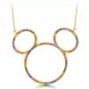 Disney Crislu Necklace - Mickey Mouse Rainbow Icon Outline