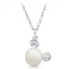 Disney Crislu Necklace - Mickey Mouse Pearl - Cubic Zirconia