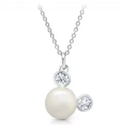 Disney Crislu Necklace - Mickey Mouse Pearl - Cubic Zirconia