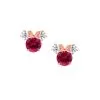 Disney Crislu Earrings - Minnie Mouse Birthstone - Rose Gold