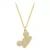 Disney Crislu Necklace - Mickey Mouse Pavé Ear Hat - Gold
