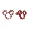 Disney Earrings - Mickey Mouse - Jeweled Cut Out - Red