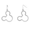 Disney Dangle Earrings - Mickey Mouse Icon Outline - Silver