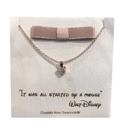 Disney Necklace - Mickey Mouse Icon With Gift Bag - Rose Gold