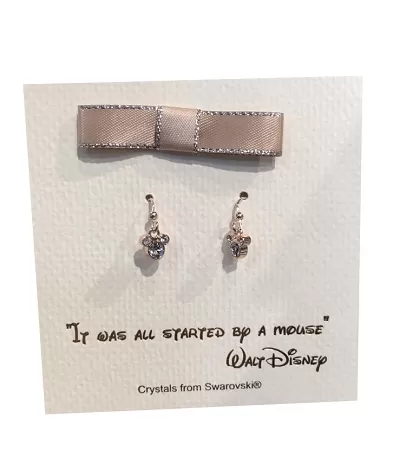 Disney Dangle Earrings - Mickey Mouse Icon With Gift Bag - Rose Gold 1 Disney Dangle Earrings - Mickey Mouse Icon With Gift Bag - Rose Gold